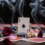 poker cards smoke flowers