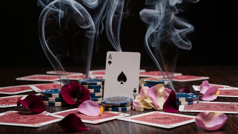 poker cards smoke flowers