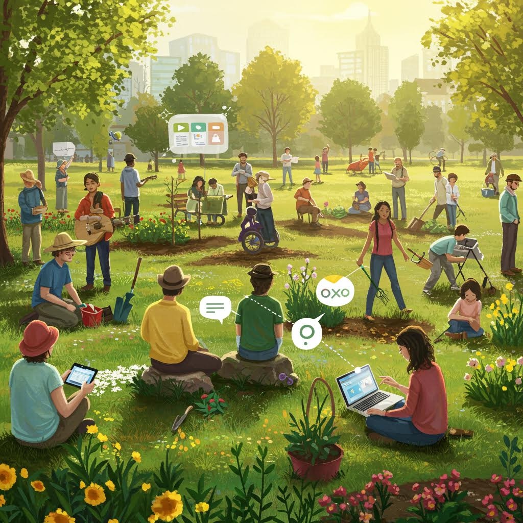 온카스터디 공원 야외 커뮤니티 학습 활동