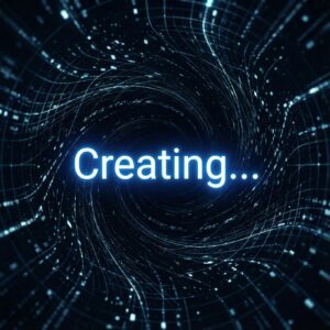 넓고 어두운 디지털 공간에 단 하나의 빛나는 댓글이 떠 있으며, 그 주변 공간이 새로운 중력에 이끌리듯