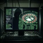 검은색 배경의 웹 화면에서 유독한 댓글 흐름이 스트레스의 상징인 익명 온라인 베팅 룰렛으로 변형되는